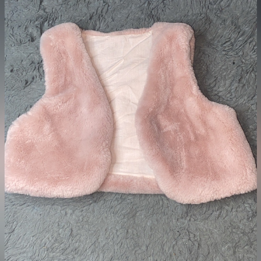 Kids Pink Faux Fur Vest